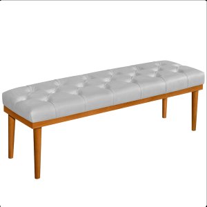 Recamier Calçadeira Apolo Corano Branco Solteiro 1,00m Base Madeira Pés Palito