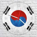 Ver imagem 2 de Relógio De Parede Bandeira Coreia Do Sul Países Decoração