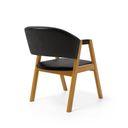 Ver imagem 5 de Cadeira Leticia Madeira Maciça Estofada para Mesa de Jantar Courino Preto 503