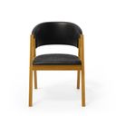 Ver imagem 4 de Cadeira Leticia Madeira Maciça Estofada para Mesa de Jantar Courino Preto 503