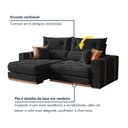 Ver imagem 2 de Sofá Montreal 4 Lugares Retrátil e Reclinável 290cm Veludo Preto