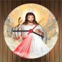 Ver imagem 3 de Relógio De Parede Jesus Cristo Divina Misericórdia Decoração Quartz