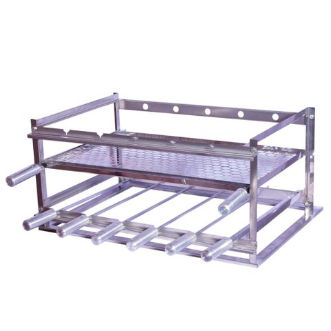 Suporte para Churrasco Fast Gourmet Luxo com 6 Espetos e Grelha Sal06