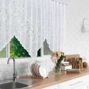 Ver imagem 7 de Cortina Bando Renda Cascata Cozinha Tulipa 2,65x1,00 Sortida:Branca