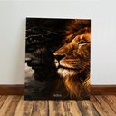 Ver imagem 6 de Kit 3 Quadro Decorativo Jesus Leão Judá Cruz Cristã Gospel 40x28cm