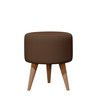 Banqueta Redonda Suede Marrom Puff Estofado Pé Palito Resistente Puf Decorativo - 2