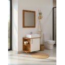 Ver imagem 1 de Gabinete para Banheiro com Cuba e Espelheira 50cm Mdf Freijo com Branco Moscou - On Móveis