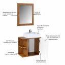 Ver imagem 7 de Gabinete para Banheiro com Cuba e Espelheira 50cm MDF Freijo com Branco Moscou - On Móveis