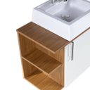 Ver imagem 3 de Gabinete para Banheiro com Cuba e Espelheira 50cm MDF Freijo com Branco Moscou - On Móveis