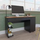 Ver imagem 1 de Escrivaninha para Computador Ariel com 1 Porta e 2 Gavetas Mel/preto