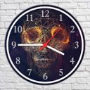 Ver imagem 3 de Relógio De Parede Abstrato Caveira Decoração Salas Quartos Quartz