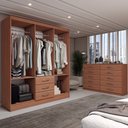 Ver imagem 2 de Guarda-roupa Casal Sky 6 Portas 3 Gavetas com Cômoda 10 Gavetas Cinamomo - Panorama Móveis