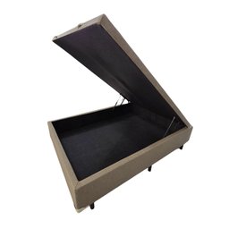 Base de Cama Box com Baú Solteiro, Queen, Casal, King Suede Bege - Bege - Casal - 6