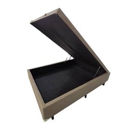 Base de Cama Box com Baú Solteiro, Queen, Casal, King Suede Bege - Bege - Casal - 4