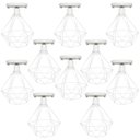 Ver imagem 1 de 10 Lustres Teto Plafon Industrial Aramado Diamante Retrô Luminária Sobrepor Vintage Branco Agp Agp I