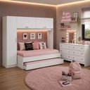 Ver imagem 1 de Quarto Infantil Modulado Bicama com Guarda-Roupa e Colchão Incluso/Cômoda Pulse Multimóveis