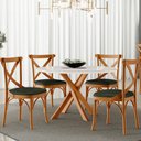 Ver imagem 2 de Kit 06 Cadeiras Para Sala de Jantar e Estar Living Estofada Ávila L02 Couríssimo Verde Musgo - Lyam 