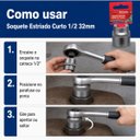 Ver imagem 4 de Soquete Estriado 32mm Curto Encaixe 1/2 Cr-V Corneta