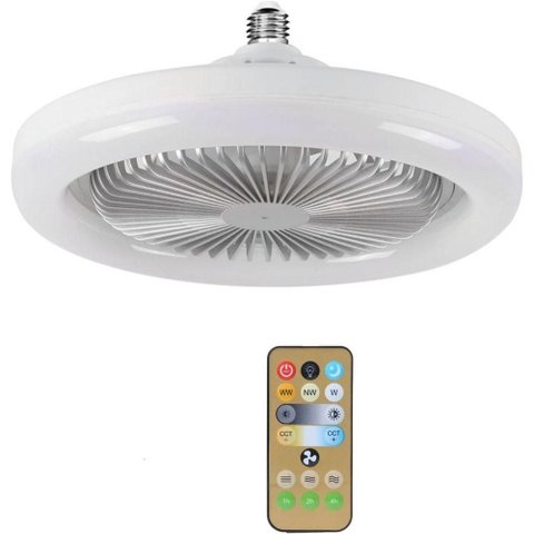 Lâmpada Led com Ventilador de Teto Oem 16.5w Fan Light Lk-8661 com Controle Remoto Bivolt