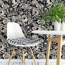 Ver imagem 2 de Papel de Parede Temático Vintage Caveiras - 3,30x0,50m