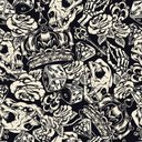 Ver imagem 1 de Papel de Parede Temático Vintage Caveiras - 3,30x0,50m