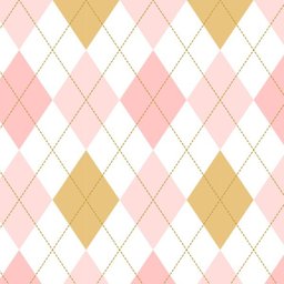 Papel de Parede Adesivo Xadrez Rosa e Bege - 3