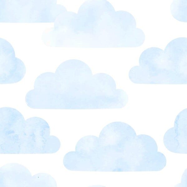 Papel de Parede Adesivo Infantil Nuvens Azul - 3