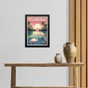 Ver imagem 2 de Quadro Decorativo Florida - Flamingos 33x24cm - com Vidro:moldura Preta