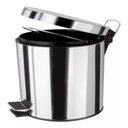 Ver imagem 1 de Lixeira Inox Redonda 5 Litros com Pedal Cesto Removível Banheiro Casa Vintage Aço Prateado Luxo