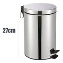 Ver imagem 4 de Lixeira Inox Redonda 5 Litros com Pedal Cesto Removível Banheiro Casa Vintage Aço Prateado Luxo