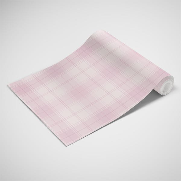 Papel de Parede Adesivo Xadrez Rosa - 2