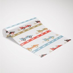 Papel de Parede Adesivo Infantil Carrinhos de Corrida - 2