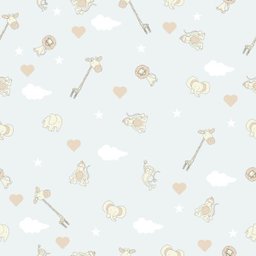 Papel de Parede Adesivo Infantil Animais nas Nuvens - 3