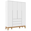 Ver imagem 4 de Cômoda com Porta e Guarda Roupa Infantil Nature Clean 4 Portas Branco Soft Eco Wood - Matic