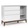 Cômoda com Porta e Guarda Roupa Infantil Nature Clean 4 Portas Branco Soft Eco Wood - Matic - 3