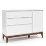 Cômoda com Porta e Guarda Roupa Infantil Nature Clean 4 Portas Branco Soft Eco Wood - Matic - 5