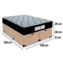 Ver imagem 4 de Cama Box Baú Queen Bipartido Sintético + Colchão Molas Ensacadas Sereneprime Sonnolux 158x198x69