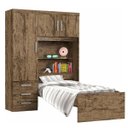Ver imagem 3 de Guarda-Roupa Solteiro 3 Portas e Cama Baú Premium Zanzini