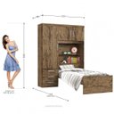 Ver imagem 5 de Guarda-Roupa Solteiro 3 Portas e Cama Baú Premium Zanzini