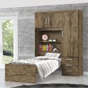 Ver imagem 1 de Guarda-Roupa Solteiro 3 Portas e Cama Baú Premium Zanzini
