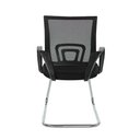 Ver imagem 3 de Kit 2 Cadeiras Escritório Basic Diretor Fixa Tela Mesh Preta Base Cromada