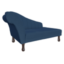 Ver imagem 4 de Recamier Divã para Sala Cecilia Pés Retro Tabaco 1.60cm Corano Azul Marinho - Incasa Decor