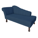 Ver imagem 5 de Recamier Divã para Sala Cecilia Pés Retro Tabaco 1.60cm Corano Azul Marinho - Incasa Decor