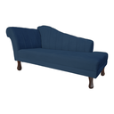 Ver imagem 3 de Recamier Divã para Sala Cecilia Pés Retro Tabaco 1.60cm Corano Azul Marinho - Incasa Decor