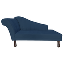 Ver imagem 1 de Recamier Divã para Sala Cecilia Pés Retro Tabaco 1.60cm Corano Azul Marinho - Incasa Decor