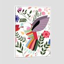 Ver imagem 1 de Quadro Estilo Beija Flor Tela Moldura Branca 63X42Cm