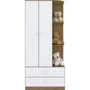 Ver imagem 2 de Guarda-Roupa Henn Labirinto - 2 Portas - Rústico/Branco - (180 X 80 X 40cm)
