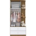 Ver imagem 3 de Guarda-Roupa Henn Labirinto - 2 Portas - Rústico/Branco - (180 X 80 X 40cm)