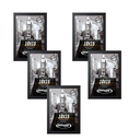 Ver imagem 1 de Kit 5 Molduras Porta Retrato Preto 10x15 A6 com Vidro Sala Quarto