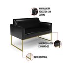 Ver imagem 6 de Sofá Namoradeira com Poltrona Base Industrial Dourado Marisa Corano